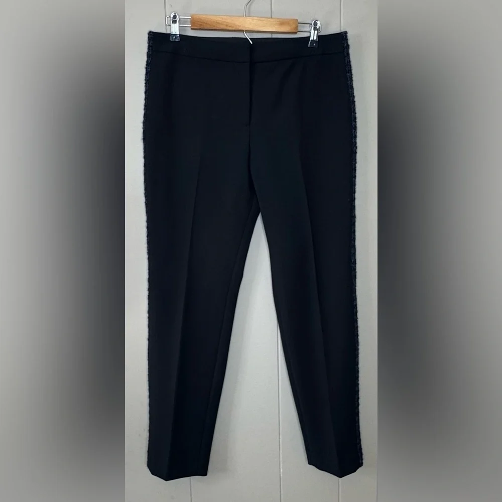 Tory Burch Tobie Wool Blend Tweed Stripe Dress Pants Womens Size 10